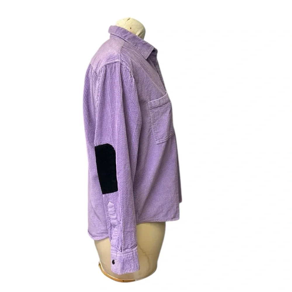 Coach Corduroy‎ Elbow Patch Button Down Shirt Shacket Purple/Black Women’s XXL